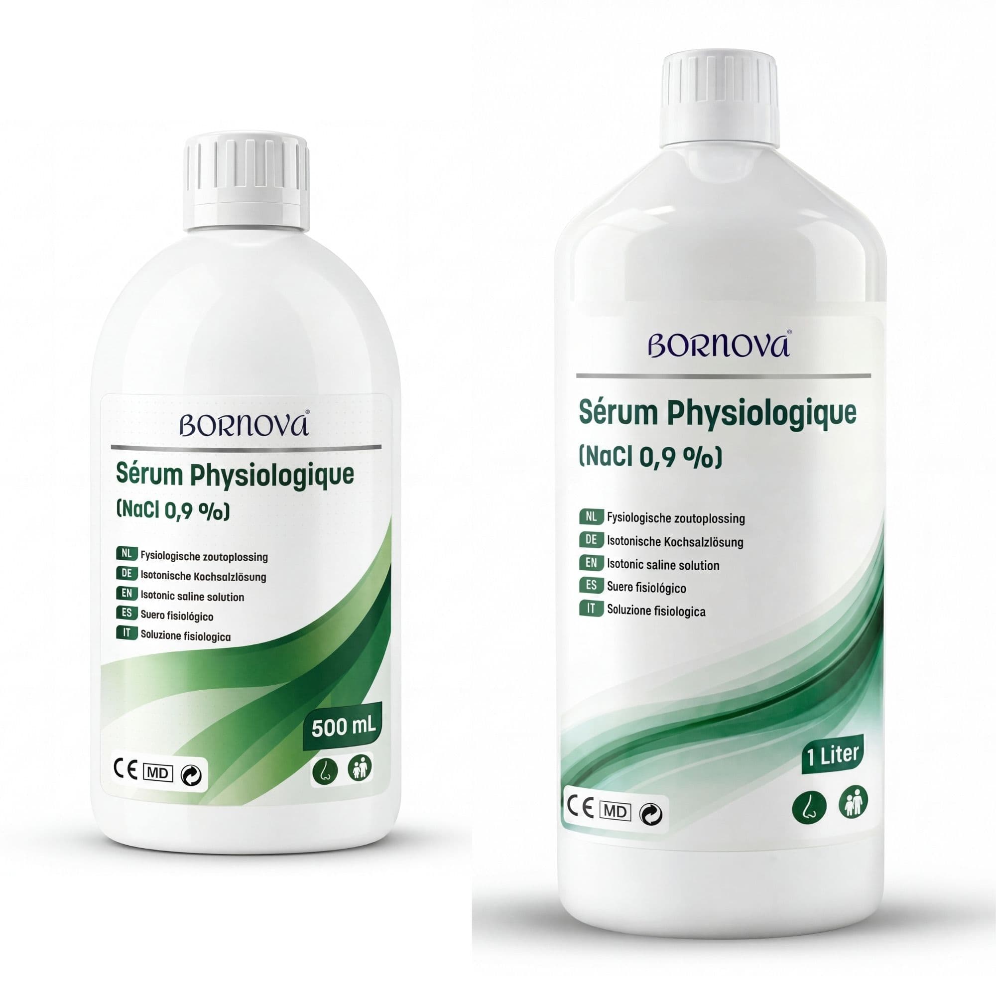BORNOVA — Sérum physiologique NaCl 0,9 % (500 ml / 1 L)