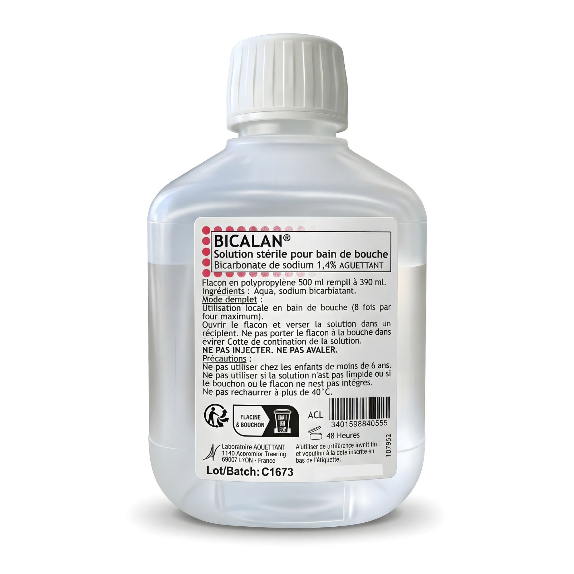 Bicalan — Bain de bouche stérile sans alcool (390 ml)